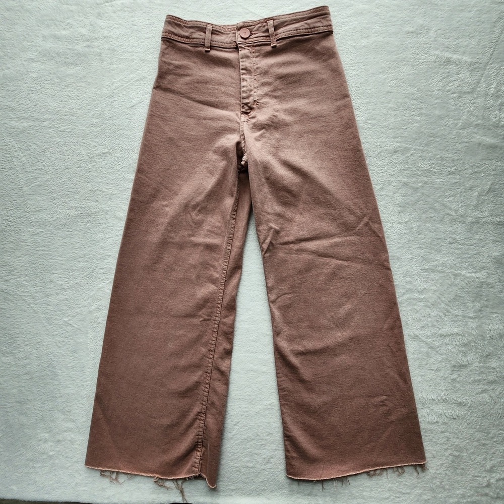 Zara Brown Wide-Leg Flare Jeans